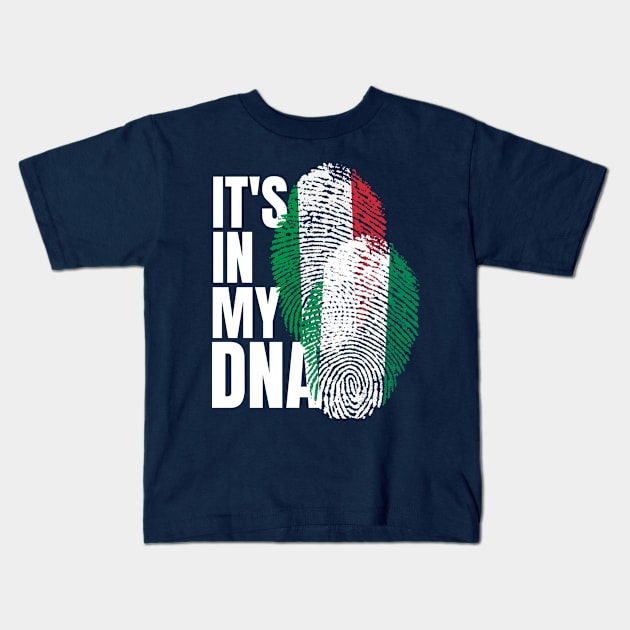 Italian And Nigerian Mix DNA Heritage Flag Gift Kids T-Shirt by Just Rep It!!